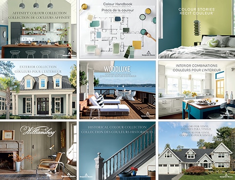 A collection of Benjamin Moore® colour brochures. A collection of Benjamin Moore® colour brochures.
