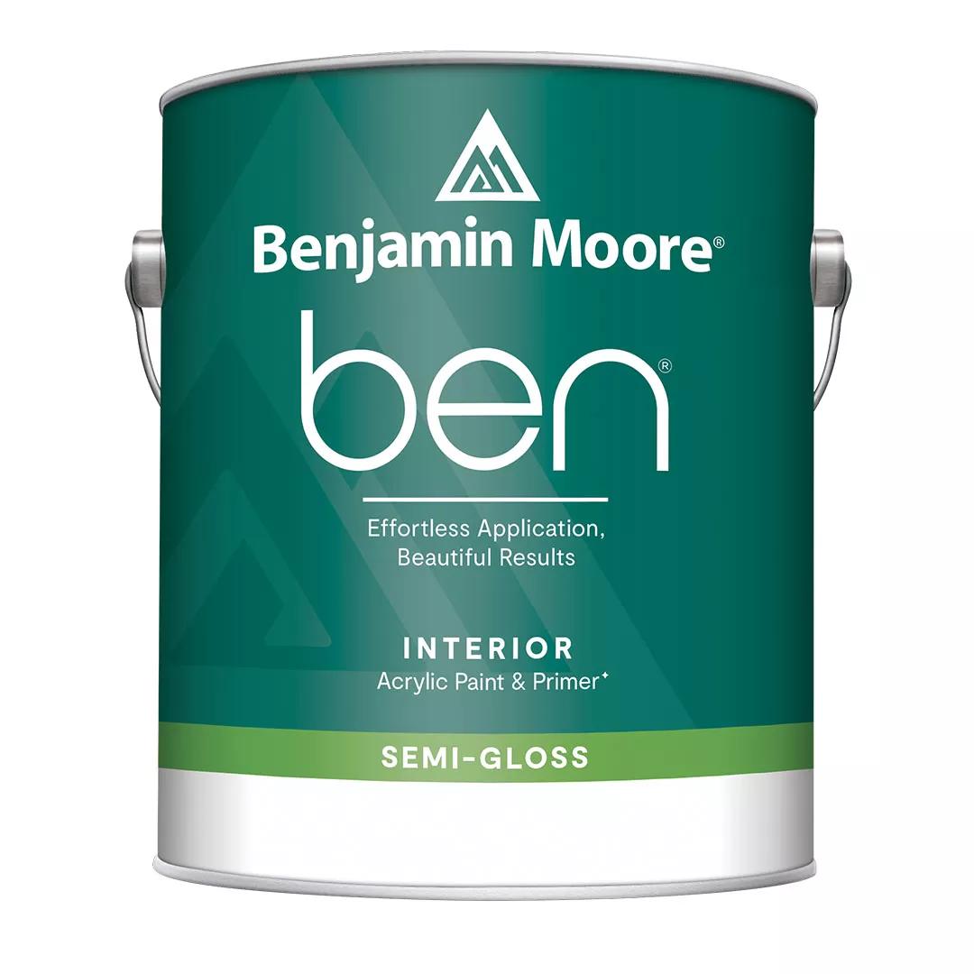 Ben® Pintura para interiores, semibrillante, recorte de lata de 1 galón